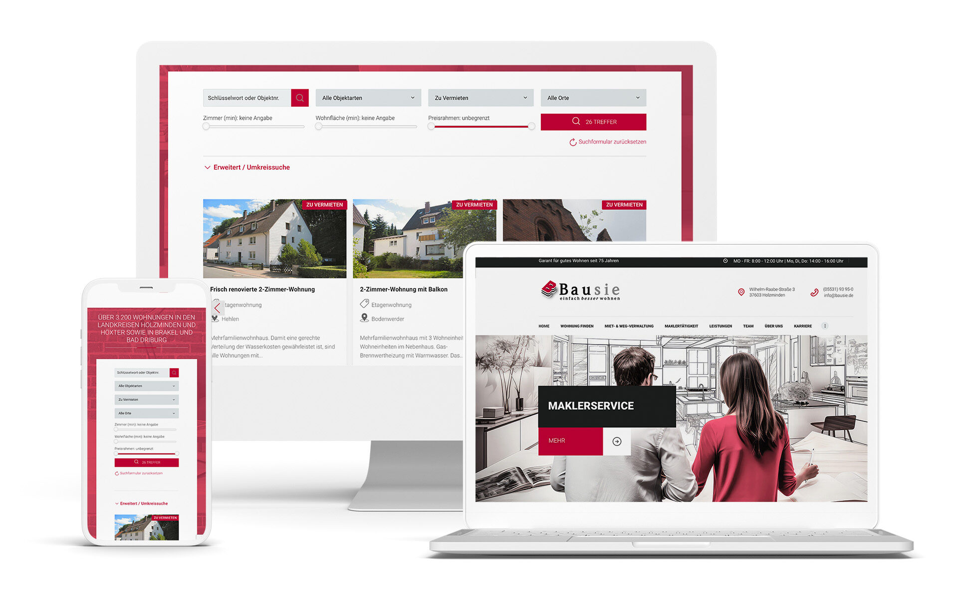 Bausie GmbH: Schnittstellenprogrammierung, Webdesign