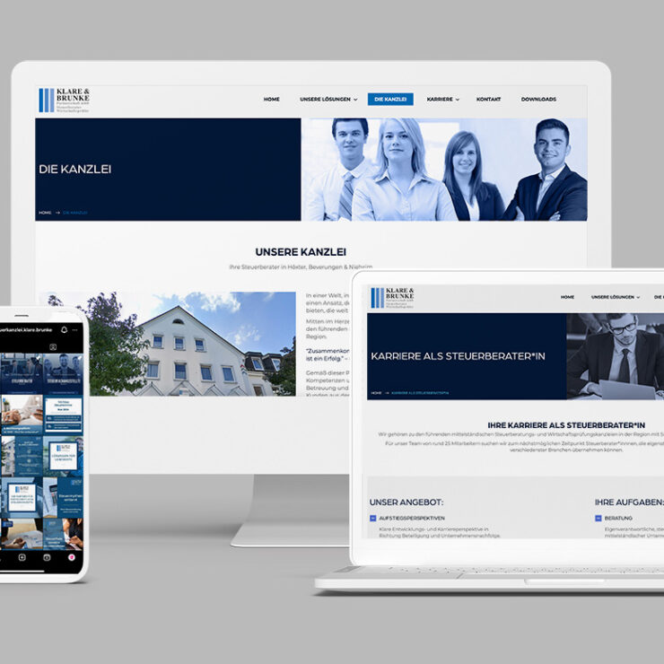 Klare & Brunke Steuerberatung: Social-Media Strategie, WordPress, Webdesign, Programmierung